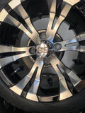 12” Vampire Golf Cart Wheels Mounted to 215/40-12 Low Profile Tires