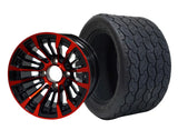 12" Matador Red-Black Wheels & Tire Combo