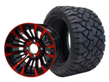12" Matador Red-Black Wheels & Tire Combo