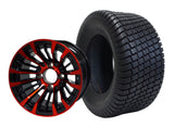 12" Matador Red-Black Wheels & Tire Combo