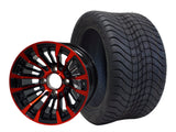 12" Matador Red-Black Wheels & Tire Combo