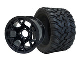 12" Rally Black Wheels & Tire Combo