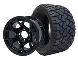 12" Rally Black Wheels & Tire Combo