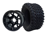 12" Rally Black Wheels & Tire Combo