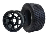 12" Rally Black Wheels & Tire Combo