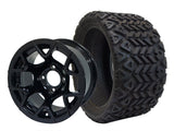 12" Rally Black Wheels & Tire Combo