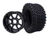 12" Storm Trooper Black Wheels & Tire Combo