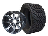 12" Tempest Machined Gunmetal Wheels & Tire Combo