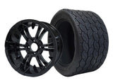 12" Vampire Black Wheels & Tire Combo