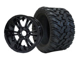 12" Vampire Black Wheels & Tire Combo