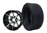 14” KRAKEN- GOLF CART WHEELS MOUNTED TO 205/30-14 LOW PROFILE TIRES