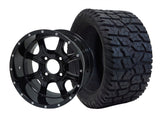 14" Night Stalker Black Wheels & Tire Combo