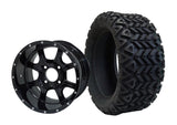 14" Night Stalker Black Wheels & Tire Combo