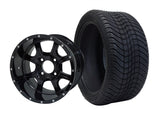14" Night Stalker Black Wheels & Tire Combo
