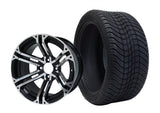 14” TERMINATOR- GOLF CART WHEELS MOUNTED TO 205/30-14 LOW PROFILE TIRES