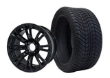 14" VOODOO GOLF CART WHEELS and 205/30-14 DOT LOW PROFILE TIRES (SET OF 4)