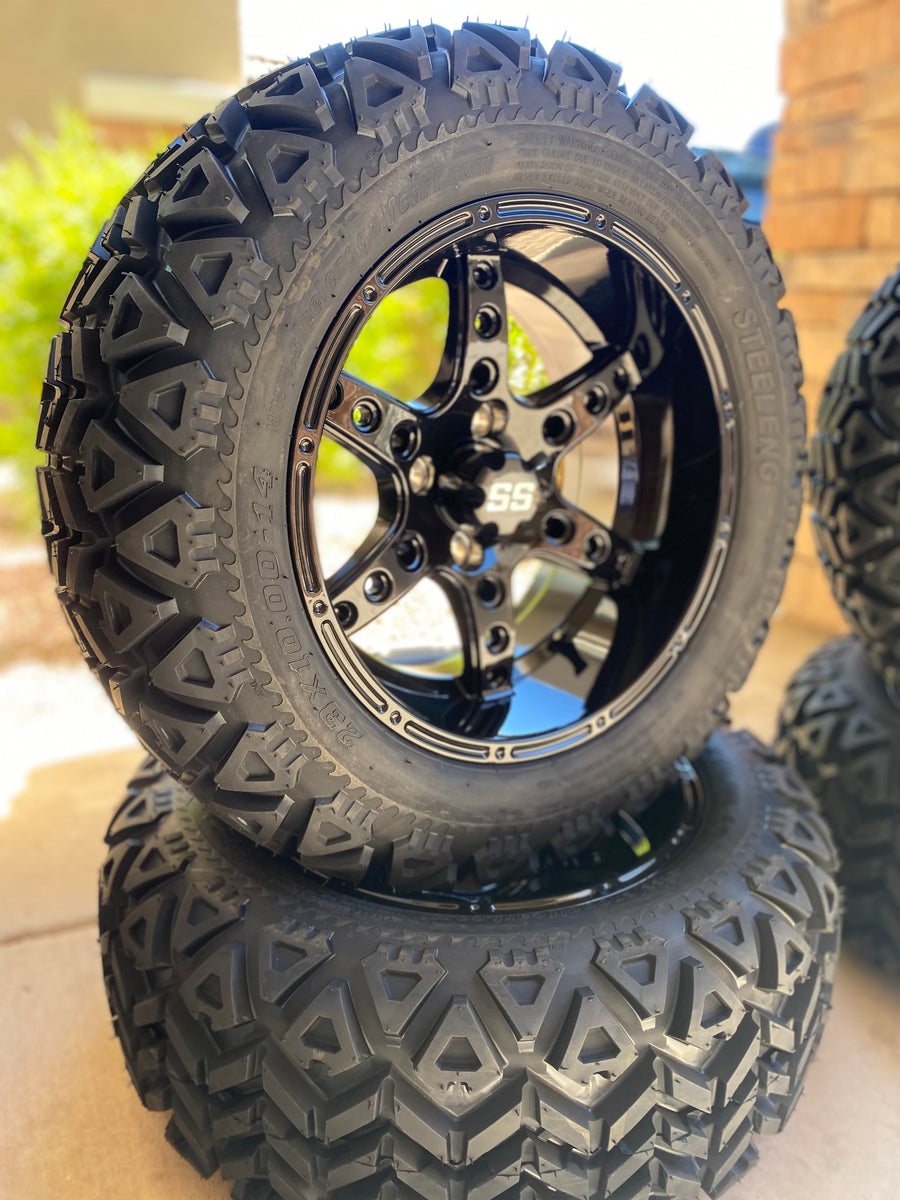 14” Wheels Mounted to 23” All Terrain Tires The Golf Cart Farm