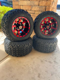 Custom 10” Golf Cart Wheels mounted to All Terrain Tires