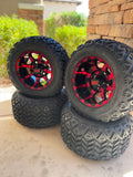 Custom 10” Golf Cart Wheels mounted to All Terrain Tires