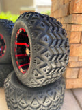 Custom 10” Golf Cart Wheels mounted to All Terrain Tires