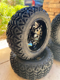 14” Wheels Mounted to 23” All Terrain Tires