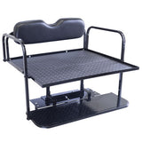Club Car Precedent Golf Cart Rear Flip Seat Kit with Steel Frame | Compatible with 2004-Up Models (Black)