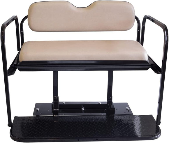 CLUB CAR PRECEDENT GOLF CART REAR FLIP SEAT KIT WITH STEEL FRAME | COMPATIBLE WITH 2004-UP MODELS (BUFF)