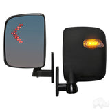 Golf Cart Deluxe LED Golf Cart Side Mirror Set Running Turn Signal Lights