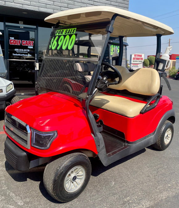 2018 Club Car - Custom in Red 2PR Golf Cart w/ Brand New Lithium Battery