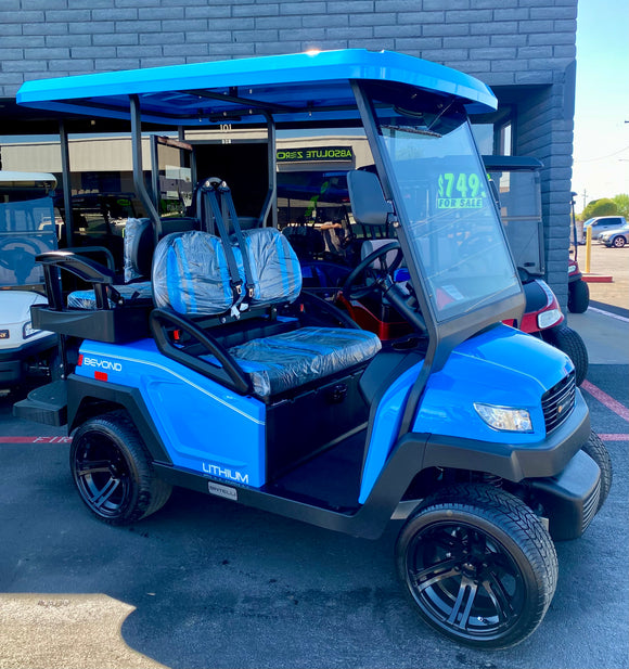 2024 Bintelli Beyond 4 Passenger Golf Cart in Ocean Blue with New 105ah Lithium Battery