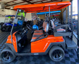 2023 Bintelli - Beyond in Orange 4PR Golf Cart with a Backseat and Cooler