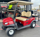 2020 CLUB CAR - TEMPO IN MAROON 4PR GOLF CART W/ NEW LITHIUM BATTERY