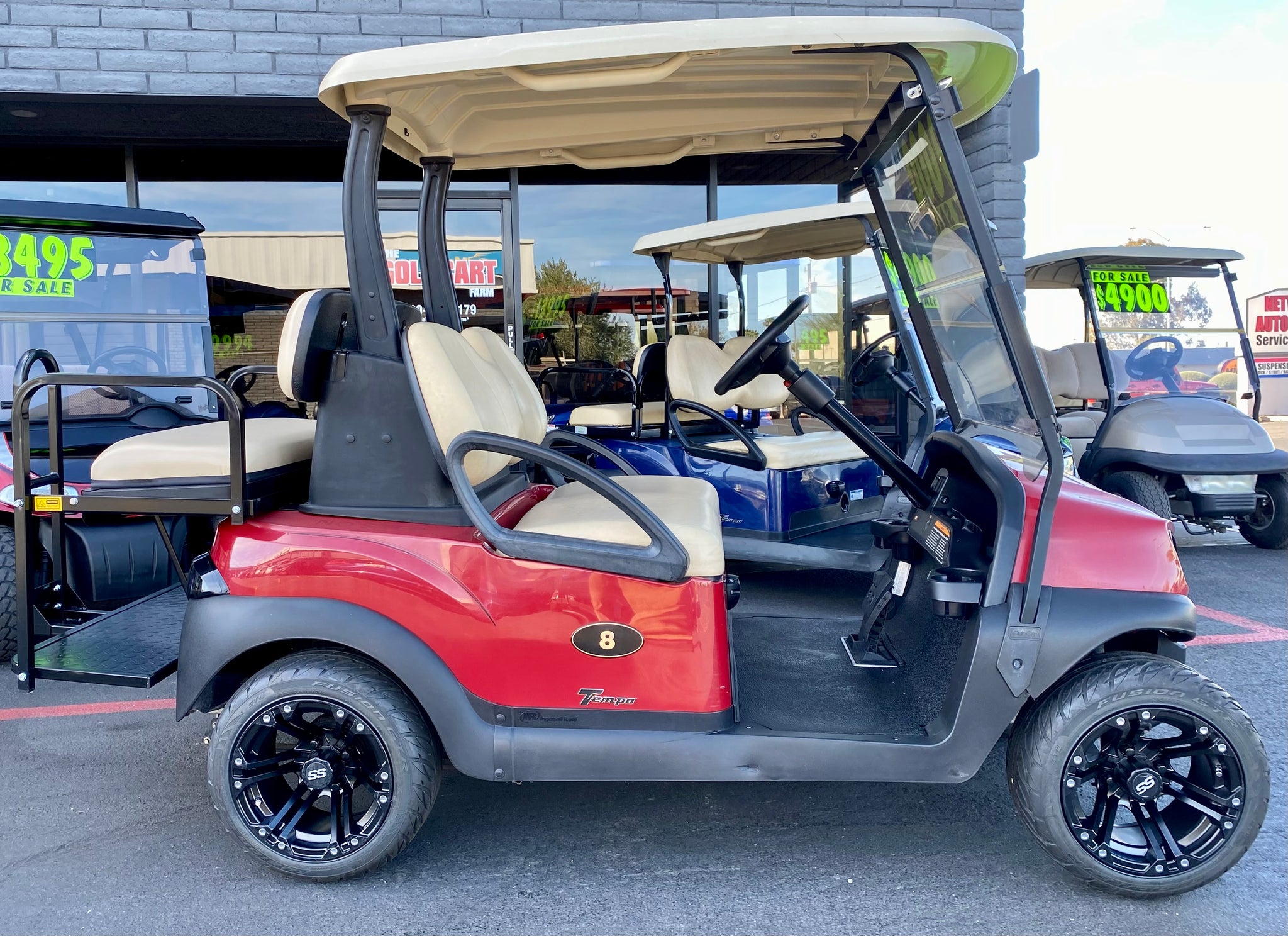 Temocar Macwheel 2020 CLUB CAR - TEMPO IN MAROON 4PR GOLF CART W/ NEW LITHIUM BATTERY ...