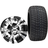 10" RHOX RX168, Machined Gloss Black Wheel & Tire Combo