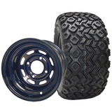 10" Steel, Black 8 Window, 10x7 3:4 offset Wheel & Tire Combo