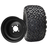 10" Steel, Black, 10x7 3:4 offset Wheel & Tire Combo