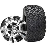 10" RHOX RX168, Machined Gloss Black Wheel & Tire Combo