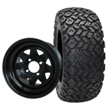 10" Steel, Black, 12x7.5, 3:4.5 Offset Wheel & Tire Combo