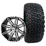 14" RHOX RX275, Machined Gloss Black Wheel & Tire Combo