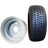 10" Steel, White, 10x7 3:4 offset Wheel & Tire Combo