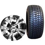 10" RHOX RX168, Machined Gloss Black Wheel & Tire Combo