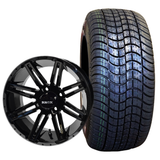 14" RHOX RX275, Gloss Black Wheel & Tire Combo