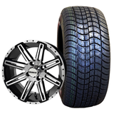 14" RHOX RX275, Machined Gloss Black Wheel & Tire Combo