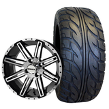 14" RHOX RX275, Machined Gloss Black Wheel & Tire Combo