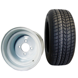 10" Steel, White, 10x7 3:4 offset Wheel & Tire Combo