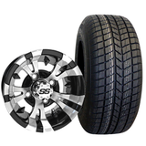 10" RHOX RX168, Machined Gloss Black Wheel & Tire Combo