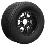 SGC 10″ Vampire Glossy Black Wheel – Aluminum Alloy / STEELENG 205/65-10 Comfort Ride Street Tire DOT approved (SET of 4)