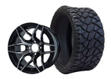 SGC 14″ Rally Machined/Black Wheel – Aluminum Alloy / STEELENG 20″x8.5″-14″ STINGER Hybrid AT Tire DOT approved (SET of 4)
