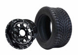SGC 10″ Panther Glossy Black Wheel – Aluminum Alloy / STEELENG 205/50-10 Low Profile Tire DOT Approved (SET of 4)