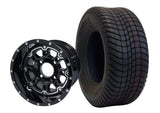 SGC 10″ Panther Glossy Black Wheel – Aluminum Alloy / STEELENG 205/65-10 Comfort Ride Street Tire DOT approved (SET of 4)
